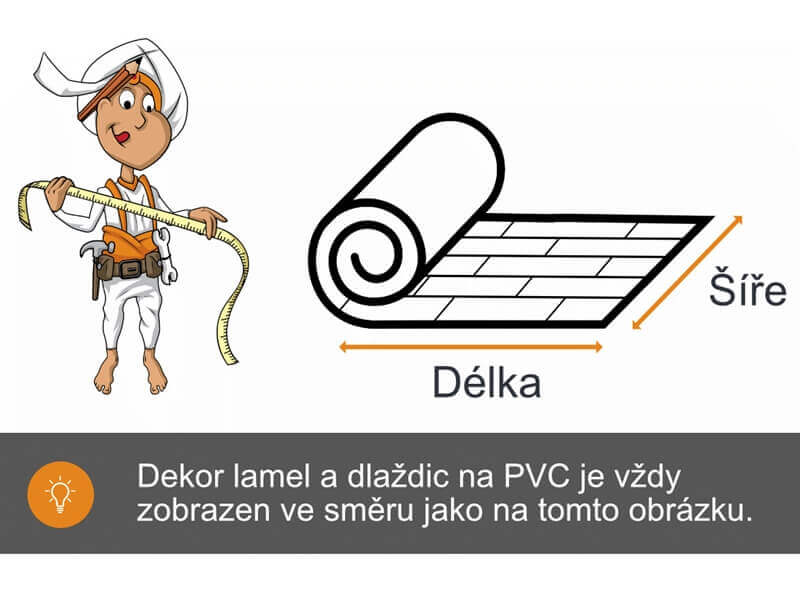 Směr parket na PVC roli